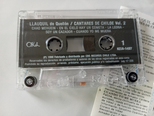 Cassette Del Grup Llauquil De Quellón Cantares De Chiloe V.2 (Usado)