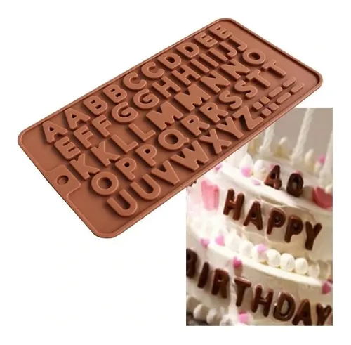 Molde Silicona Abecedario Letras Fondant Chocolate Gomas