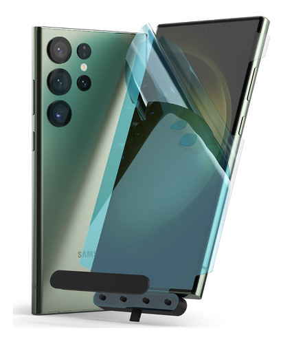 Imagen 2 de 10 de Film Para Samsung S23 Ultra Ringke Dual Easy Wing Pack X2