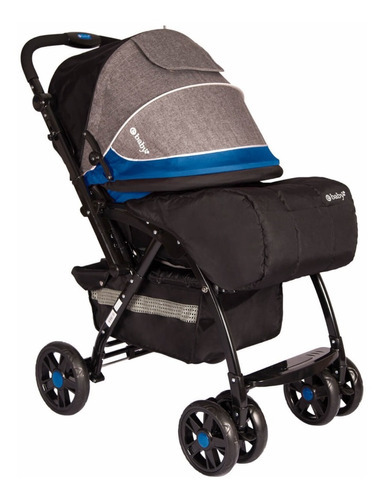 Coche Reversible Ebaby Con Porta Bebé Color Azul Color Del Chasis Negro