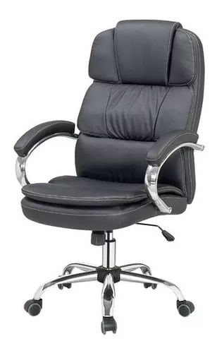 Sillon Oficina Gerencial Escritorio Aluminium Eames Pc Cuota Color Negro