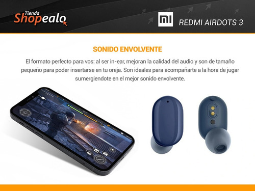 Imagen 7 de 9 de Auriculares In-ear Bluetooth Xiaomi Redmi Airdots 3 Azul