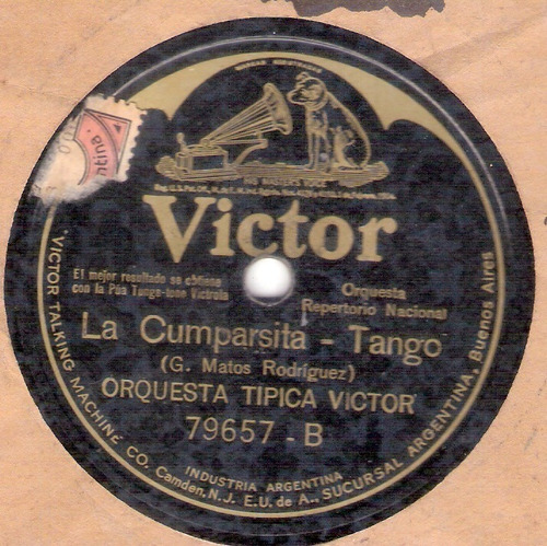 Orquesta Tipica Victor: La Cumparsita / 78 Rpm Victor