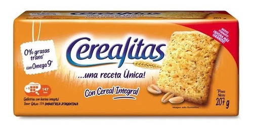 Imagen 1 de 1 de Oferta! Galletitas Cerealitas Clasicas 207g 0% Grasa Omega 9