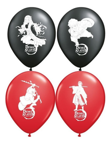 Globos Demon Slayer 12 Pulgadas X 50 Unidades Chirimbolos