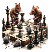 Comprar Vinilo 60x60cm Raton Ajedrez Juego Chess Dibujo Play M3
