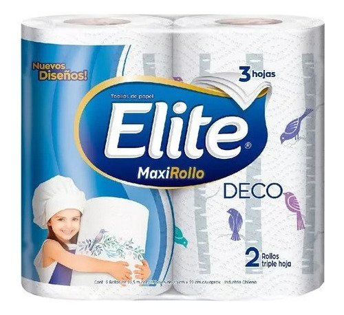 Toalla De Papel Elite Deco Maxi Rollo Pack X2 / 4 Rollos