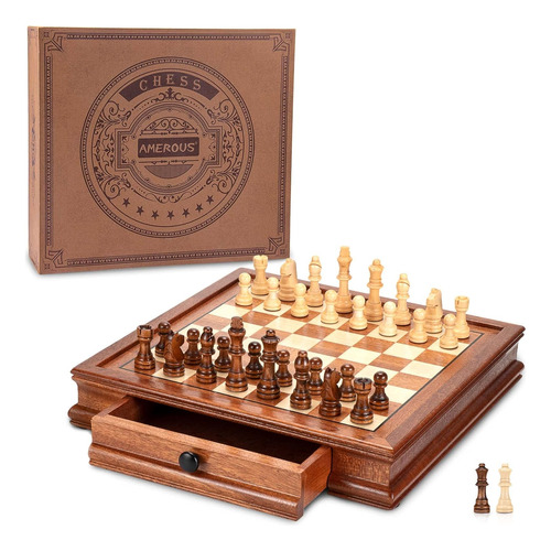 Juego De Ajedrez Magnetico De Madera - Amerous. 