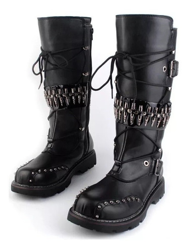 botas de rockeiro masculino