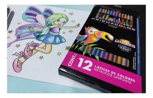 Lápices De Colores Metálicos Unipunta 12 Piezas Junior