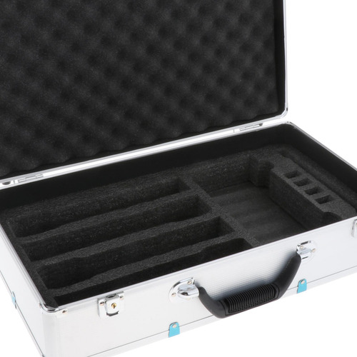 Maleta De Micrófono De Aluminio Portátil Resistente Plata