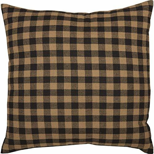 Vhc Brands - Almohada De Tela A Cuadros Negros, 12 X 12, Dis