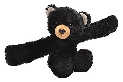 Wild Republic Huggers, Negro Bear Plush Juguete, Pulsera De