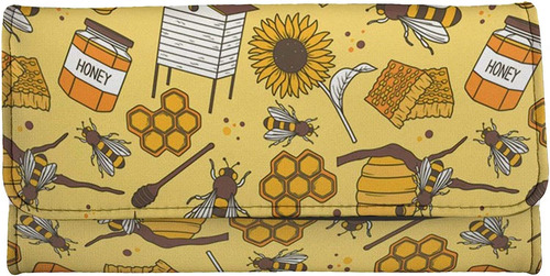 E  Ra Trifold De Lujo Mujeres Forma De Colmena De Abeja...