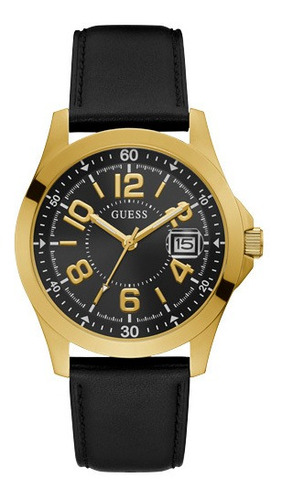 Reloj Guess Gw0251g1 Hombre Acero Dorado Cuero Fechador