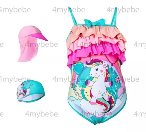 Gorro de baño para niños Gorro de piscina de unicornio rosa Gorro