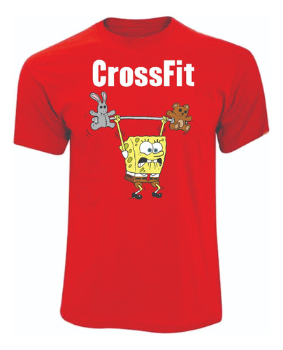 Camisetas Crossfit Gym Bob Esponja Niños Y Adultos