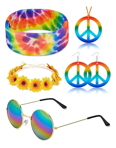 Zando Hippie Accesorios De Disfraces Collar Y Pendientes Con