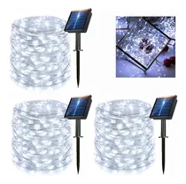 Comprar Goodea Guirnaldas Luces Solares Exterior Navidad 22m 3 Pcs Luces Blanco Cálido Soiarllt serie de luces solares luces solares series solares luz solar jardin serie solar navidad decoración