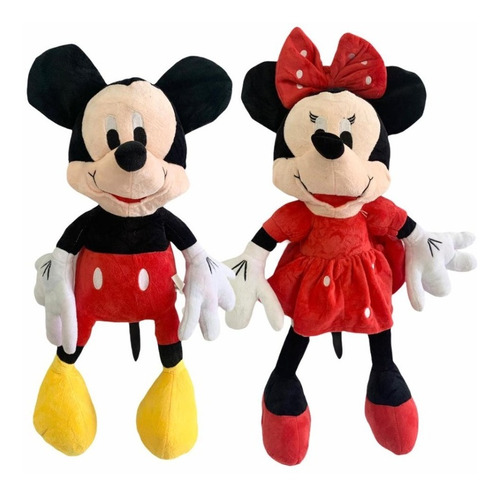 Kit Boneco Pelúcia Minnie Vermelha Mickey Mouse Antialérgico