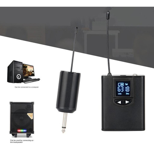Uhf Inalámbrico Lavalier Micrófono Auricular Lapel Mic Usb