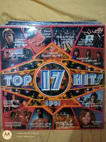 Vinilo 17 Top Hits 1981 Passengers Kraftwerk Kiss Harp Cp1