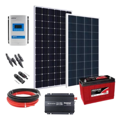 Kit Energia Solar Off Grid 435w Inversor 110v Bateria 115ah