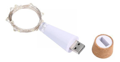 2 Luces De Corcho, Lámpara Led Usb Para Cálido