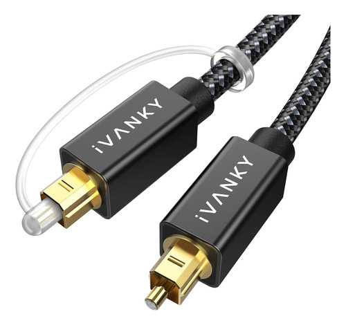 Cable De Audio Óptico Ivanky Largo De 1 M, De Nailon, Negro