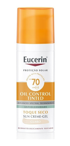 Protetor Solar Eucerin Oil Control Tinted Claro Fps70