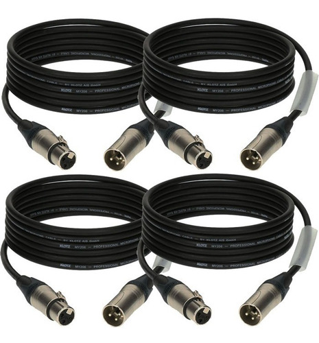 Pack 4 Cable Microfono Xlr 3 Metros (envio Gratis) Stagelab
