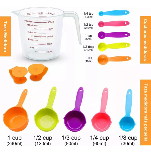 Herramienta De Taza De Medición De Pastelería De Cocina 12pc