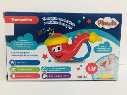 Imagen 5 de 5 de Trompetina Musical Con Luz Y Sonidos. Kreker Pimpis