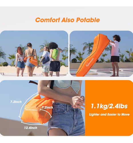 Cs1 Sofá Inflable Automático Con Bomba Integrada Marrón Mmg
