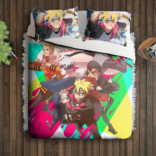 Jogo De Cama Casal Boruto Naruto Anime Geek Arte Full Herói