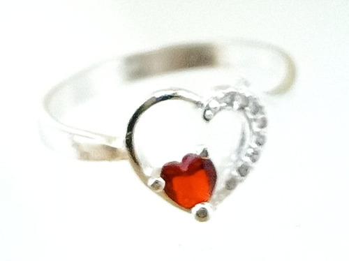 Anillo Corazon Doble Con Brillantes Zirconias De Plata 925