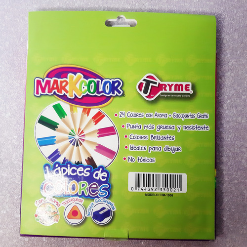 Lapices Colores Tryme Markcolor Con Sacapuntas 24 Pzas