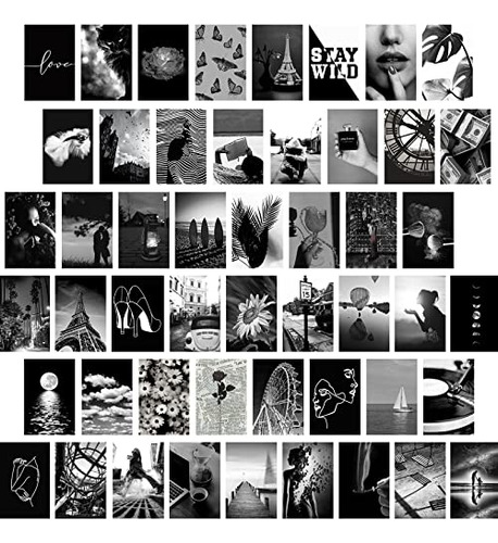Black White Aesthetic Wall Collage Kit, Aesthetic Colla...