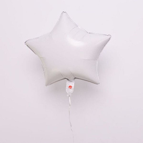 Globo Estrella Metalizado 45cm Blanco Inflado Con Helio