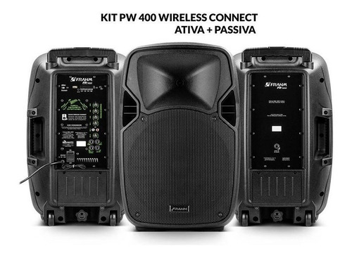 Kit 2 Caixas Pw 400 Wireless Ativa + Passiva Frahm 800wrms Cor Preto 110v/220v (bivolt)