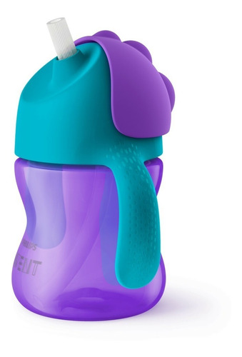 Imagen 1 de 5 de Vaso Pitillo Avent Tapa Giratoria Nuevo Modelo 200ml 9m+