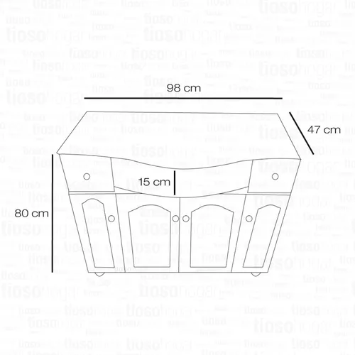 Vanitory Laqueado Mdf 100cm Puertas Pata Antihumedad Cajones