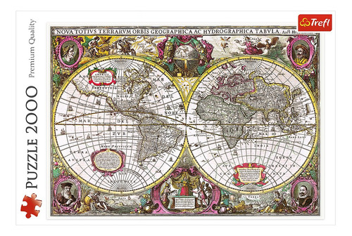 Imagen 1 de 2 de Rompecabezas Trefl A New Land and Water Map of the Entire Earth, 1630 27095 de 2000 piezas