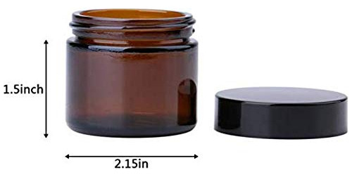 Botella De Vidrio Redonda Ámbar De 2 Oz Y 50 Ml Con Tapas Ne