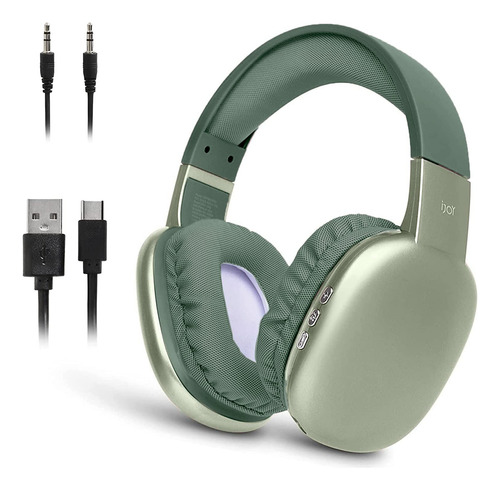 Auriculares Inalámbricos iJoy Ultra con Micrófono - Auriculares Bluetooth Recargables Over-Ear con 10 Horas de Reproducción, Slot para SD, Cable de Respaldo - Auriculares Inalámbricos con Almohadillas