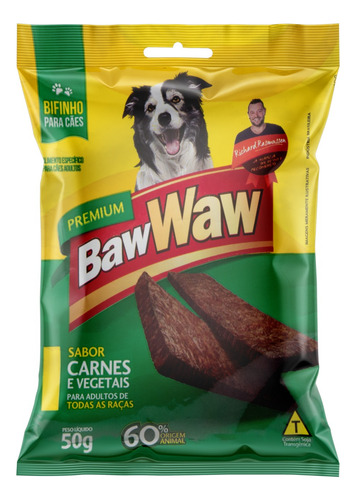 Bifinho para Cães Adultos Carnes e Vegetais Baw Waw Premium Pacote 50g