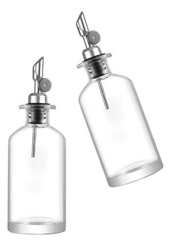 Botellas De Aceite De Oliva Vinagre Titular Plata 350ml