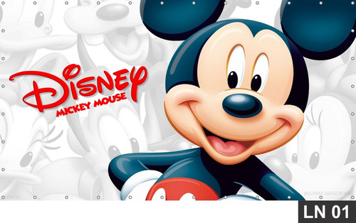 Painel De Festa Aniversário Mickey Mouse Em Lona 2,00x1,50m