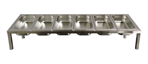 Pizzarola Condimentadora Mesa Inox 6 Cubas De 1/4 Com Tampas