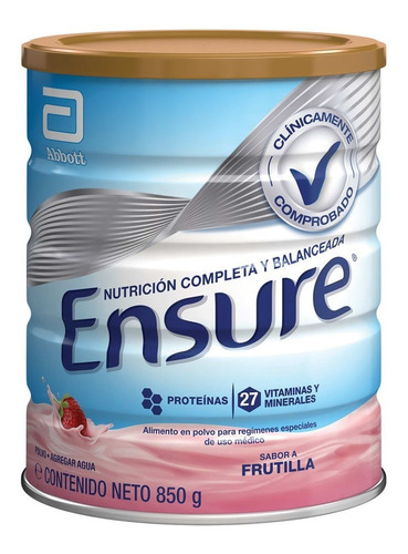 Pack 3 X Ensure Fos 850 Gr (vainilla, Chocolate O Frutilla)